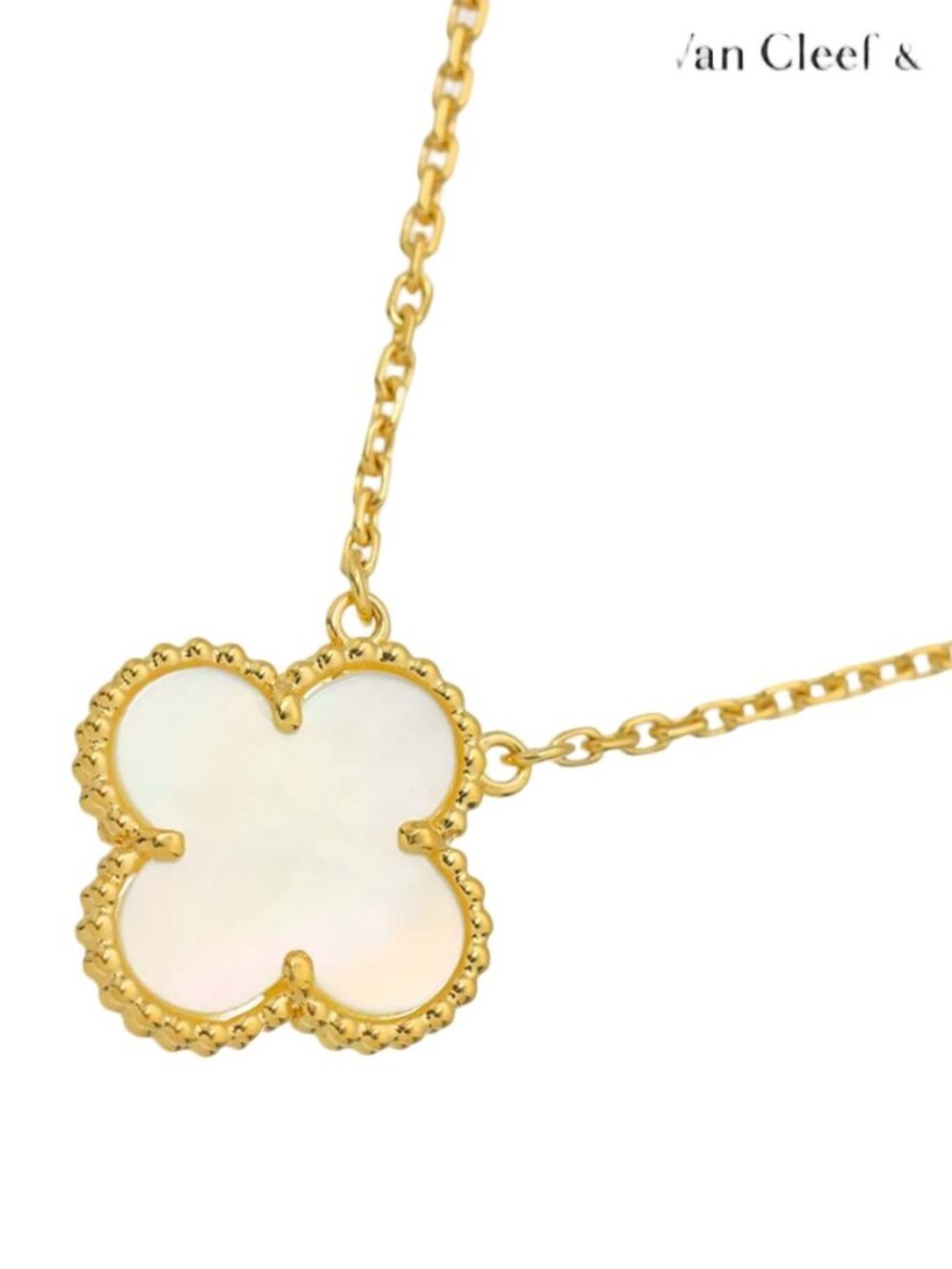 Van Cleef & Arpels Vintage Alhambra Shell Necklace 42 cm 18k YG